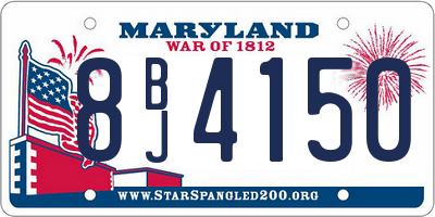 MD license plate 8BJ4150