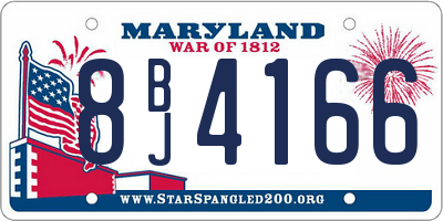 MD license plate 8BJ4166