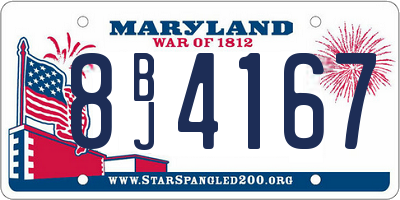 MD license plate 8BJ4167