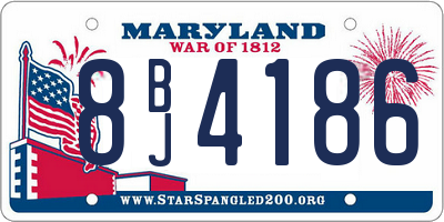 MD license plate 8BJ4186