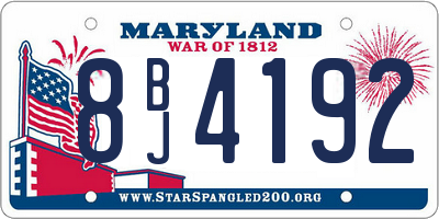 MD license plate 8BJ4192