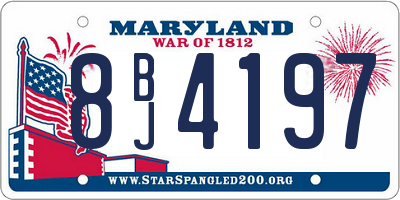 MD license plate 8BJ4197