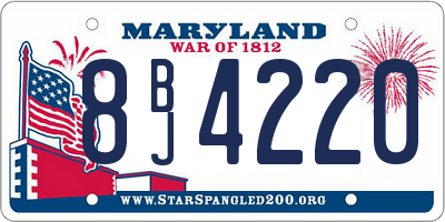 MD license plate 8BJ4220