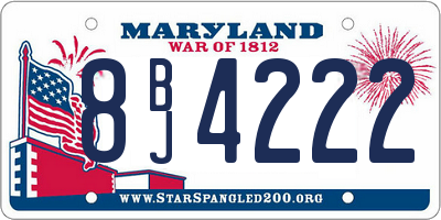 MD license plate 8BJ4222