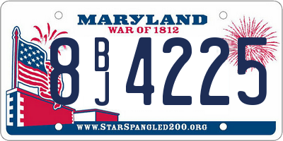 MD license plate 8BJ4225