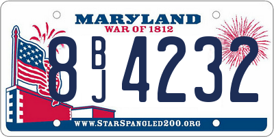 MD license plate 8BJ4232
