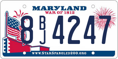 MD license plate 8BJ4247