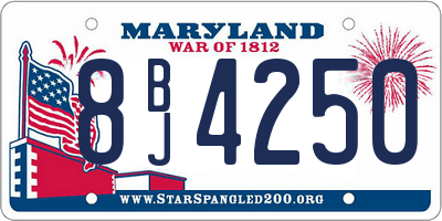 MD license plate 8BJ4250