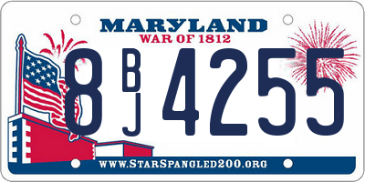 MD license plate 8BJ4255