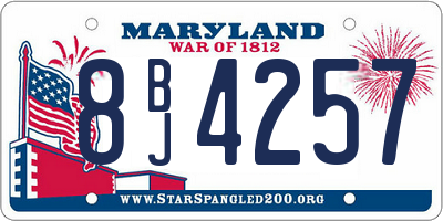 MD license plate 8BJ4257