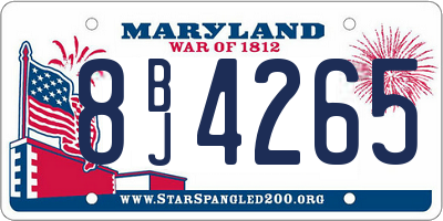 MD license plate 8BJ4265