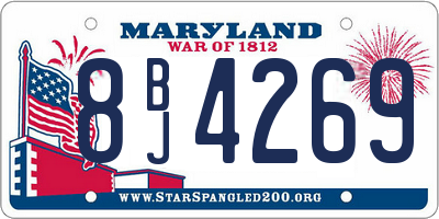 MD license plate 8BJ4269