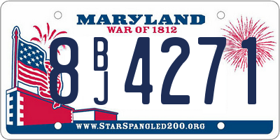 MD license plate 8BJ4271