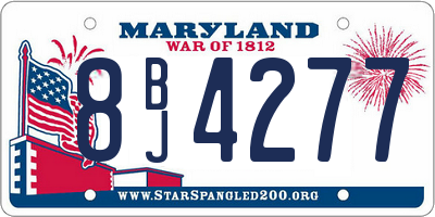 MD license plate 8BJ4277
