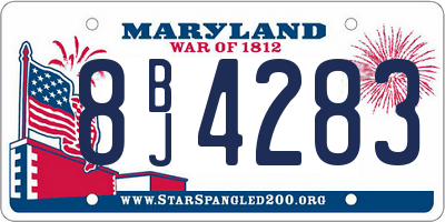 MD license plate 8BJ4283