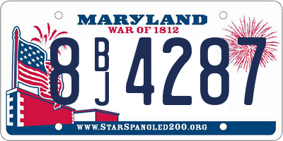 MD license plate 8BJ4287
