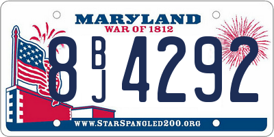 MD license plate 8BJ4292