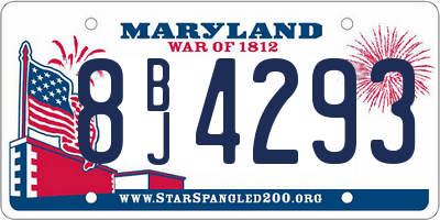 MD license plate 8BJ4293