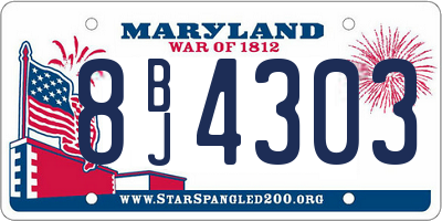 MD license plate 8BJ4303
