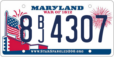 MD license plate 8BJ4307