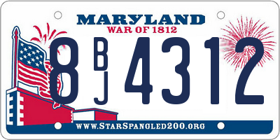 MD license plate 8BJ4312
