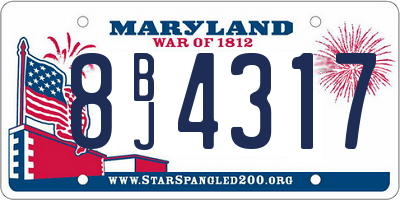 MD license plate 8BJ4317