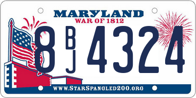 MD license plate 8BJ4324