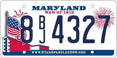 MD license plate 8BJ4327