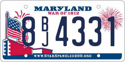 MD license plate 8BJ4331