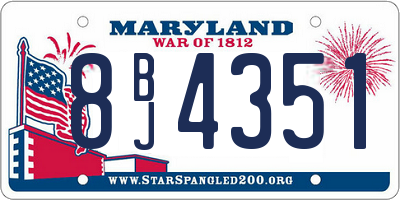 MD license plate 8BJ4351