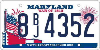 MD license plate 8BJ4352