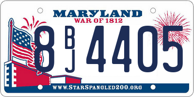 MD license plate 8BJ4405