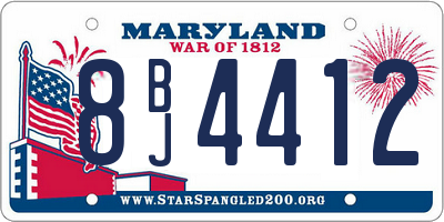 MD license plate 8BJ4412