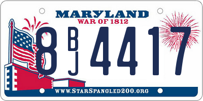 MD license plate 8BJ4417