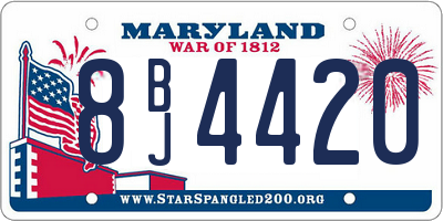 MD license plate 8BJ4420