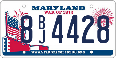 MD license plate 8BJ4428