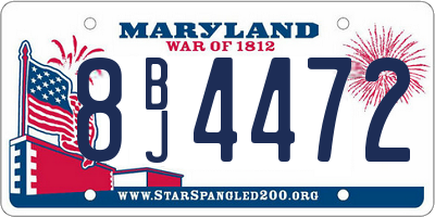 MD license plate 8BJ4472