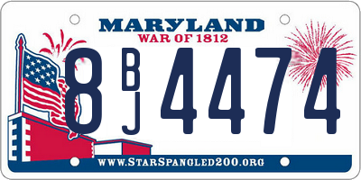MD license plate 8BJ4474