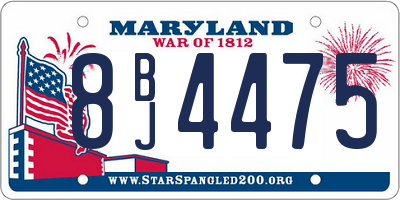 MD license plate 8BJ4475