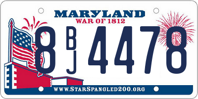 MD license plate 8BJ4478