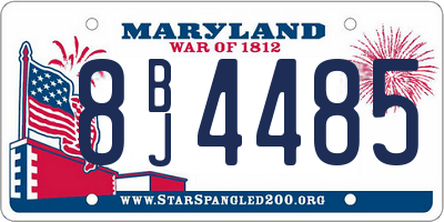 MD license plate 8BJ4485