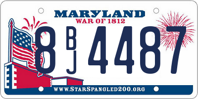 MD license plate 8BJ4487