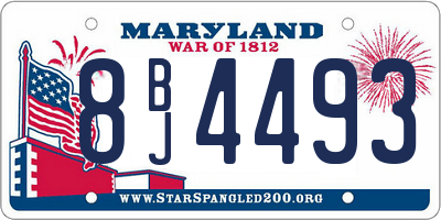 MD license plate 8BJ4493