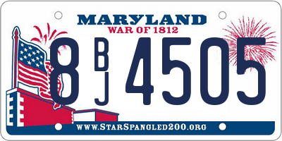 MD license plate 8BJ4505