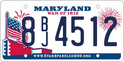 MD license plate 8BJ4512