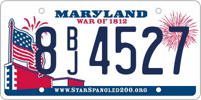 MD license plate 8BJ4527