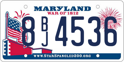 MD license plate 8BJ4536