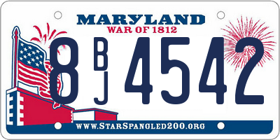 MD license plate 8BJ4542