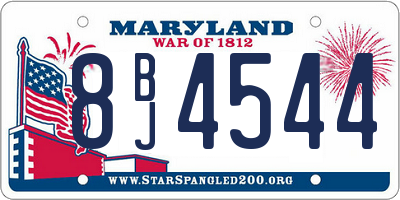 MD license plate 8BJ4544