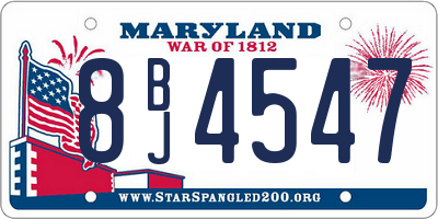 MD license plate 8BJ4547